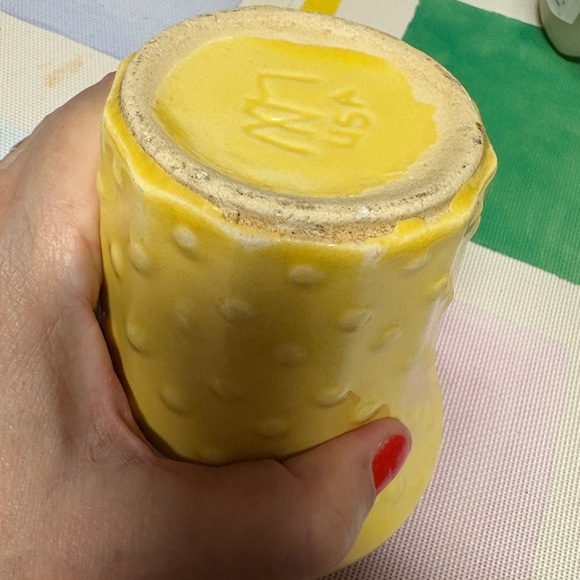 Nelson McCoy hobnail cream yellow 1930's USA 5” Diameter - Picture 12 of 16